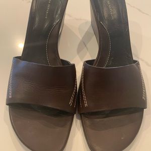 Banana Republic Brown Leather wedges size 8.5